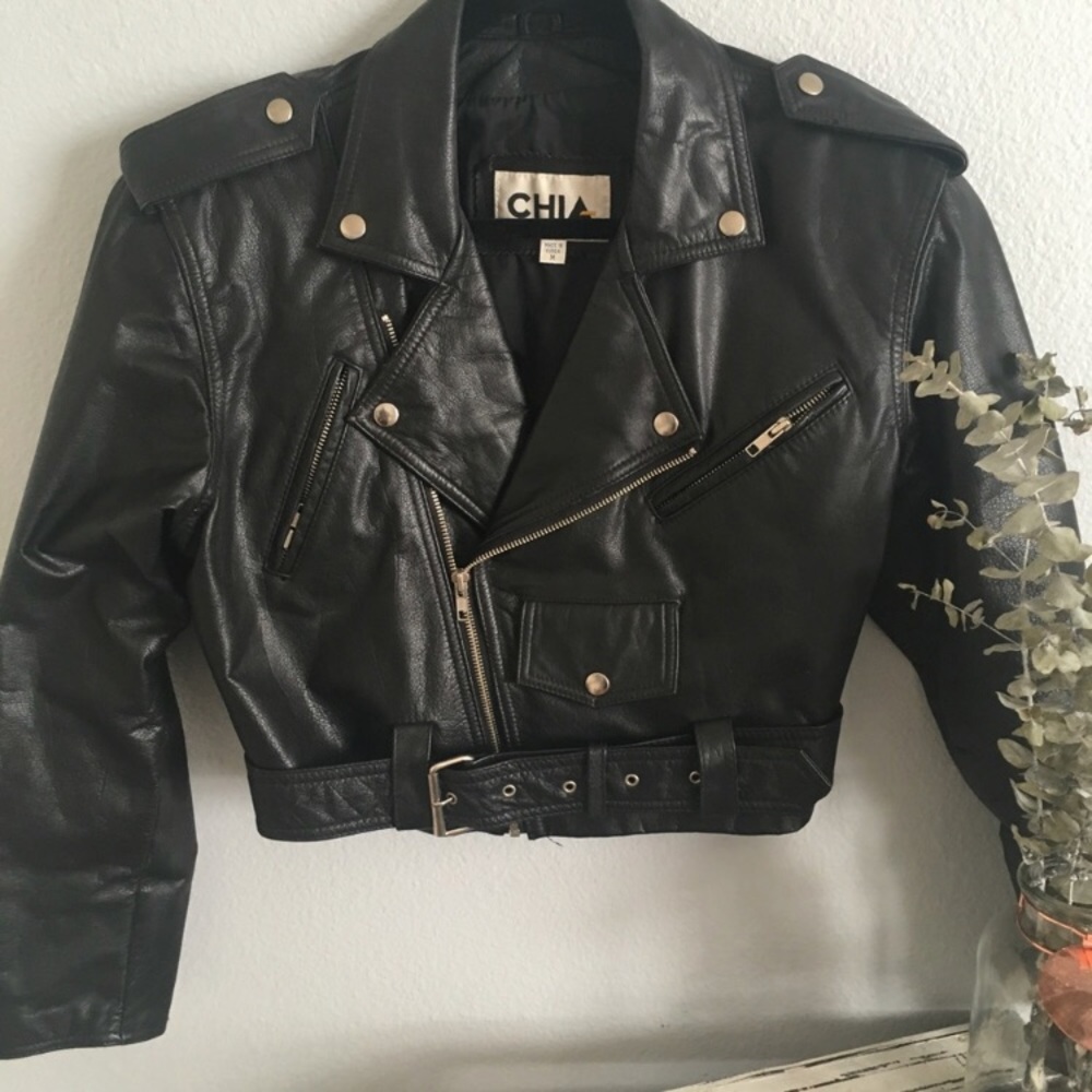 Authentic Leather Cropped Jacket